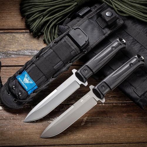 Russian Imported Crown Intruder Integral Knife (Gray Titanium & Sandblasted White)