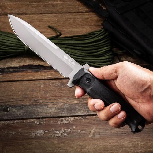 Russian Imported Crown Intruder Integral Knife (Gray Titanium & Sandblasted White)