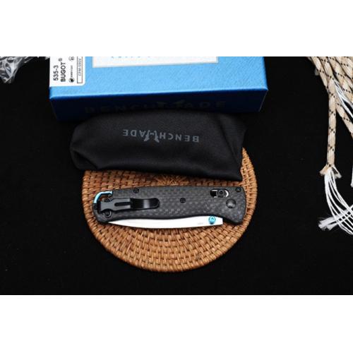 Benchmade Carbon Fiber 535-3 Folding Knife with White Blade