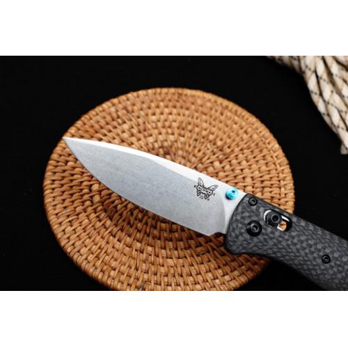 Benchmade Carbon Fiber 535-3 Folding Knife with White Blade