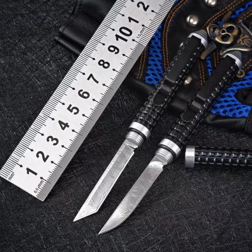 Damascus Coreless Mini Defense Stick Knife