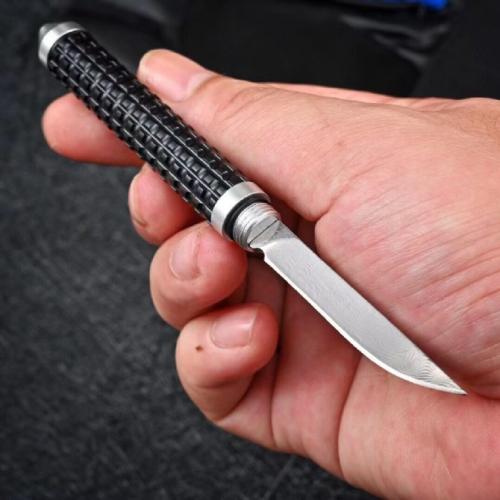 Damascus Coreless Mini Defense Stick Knife
