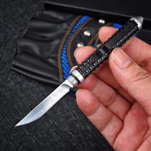 Damascus Coreless Mini Defense Stick Knife