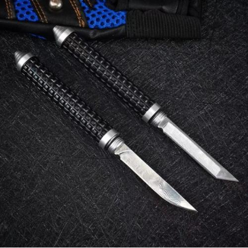 Damascus Coreless Mini Defense Stick Knife