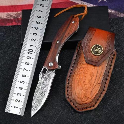 VG10 Damascus Flounder Folding Knife