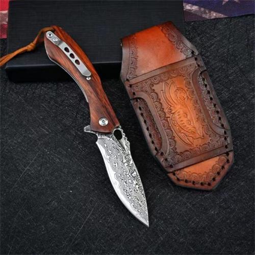 VG10 Damascus Flounder Folding Knife