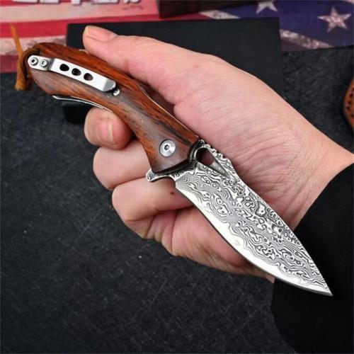 VG10 Damascus Flounder Folding Knife