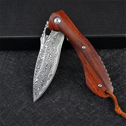 VG10 Damascus Flounder Folding Knife
