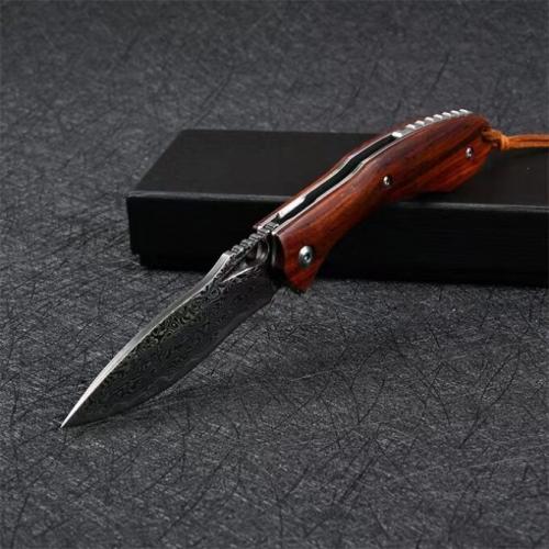 VG10 Damascus Flounder Folding Knife
