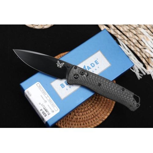 Benchmade 535-3 Carbon Fiber Folding Knife with Black Blade
