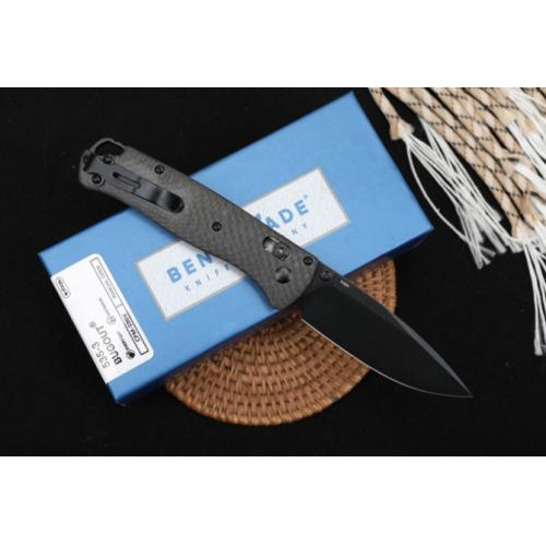 Benchmade 535-3 Carbon Fiber Folding Knife with Black Blade
