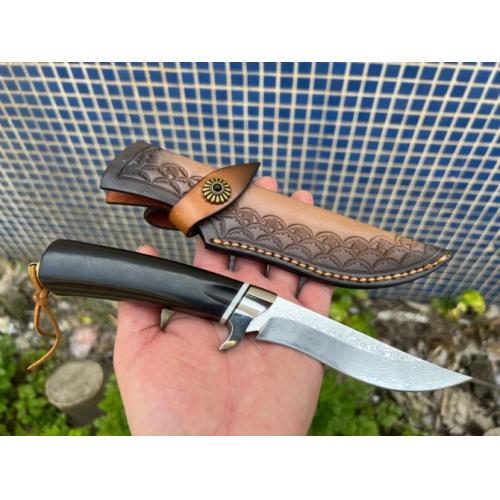 Introducing the New Black Bear Damascus Fixed Blade Knife.