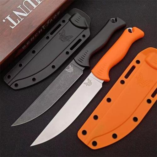 Introducing the new Benchmade 15500 Meatcrafter Hunting Survival Knife in striking black and orange.