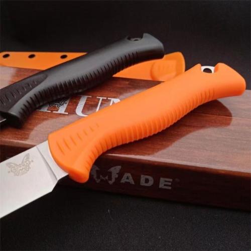 Introducing the new Benchmade 15500 Meatcrafter Hunting Survival Knife in striking black and orange.