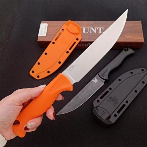 Introducing the new Benchmade 15500 Meatcrafter Hunting Survival Knife in striking black and orange.