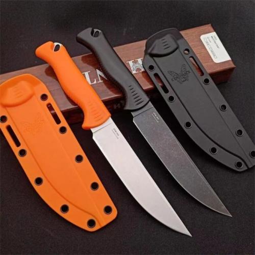 Introducing the new Benchmade 15500 Meatcrafter Hunting Survival Knife in striking black and orange.