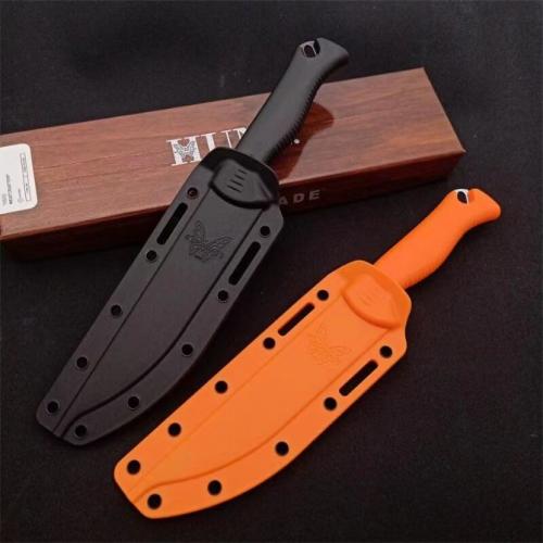 Introducing the new Benchmade 15500 Meatcrafter Hunting Survival Knife in striking black and orange.