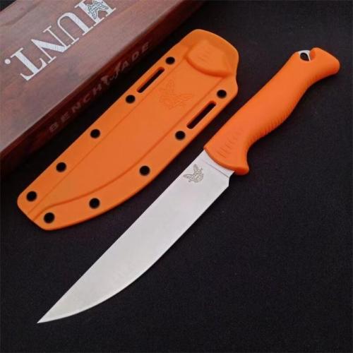 Introducing the new Benchmade 15500 Meatcrafter Hunting Survival Knife in striking black and orange.
