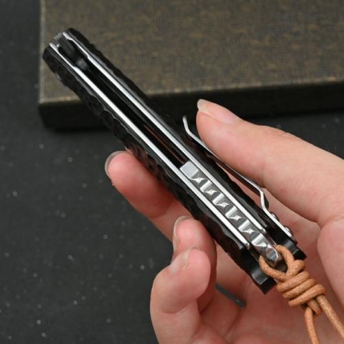 VG10 Damascus Black Mamba Folding Knife