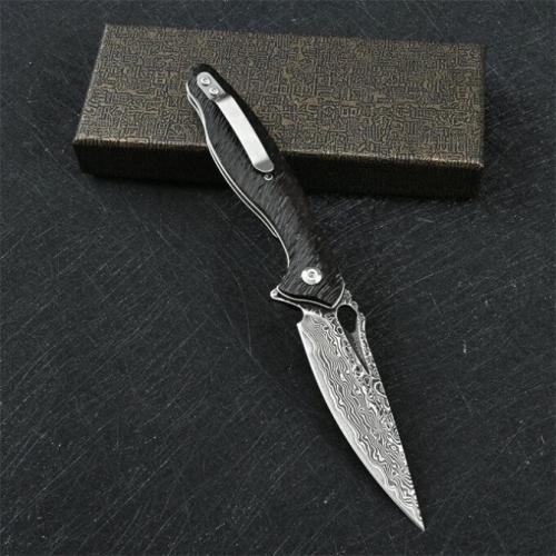 VG10 Damascus Seahorse Folding Knife