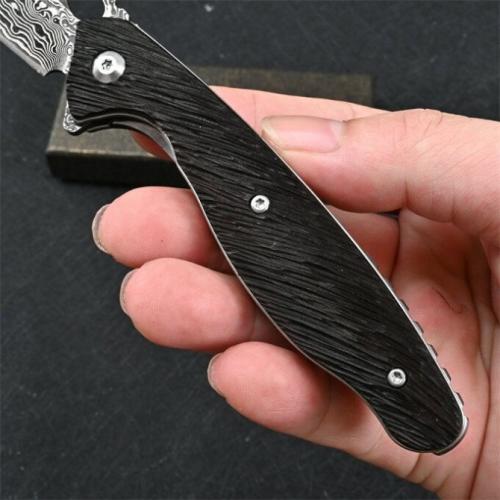 VG10 Damascus Seahorse Folding Knife
