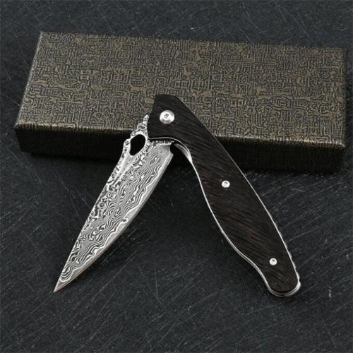 VG10 Damascus Seahorse Folding Knife