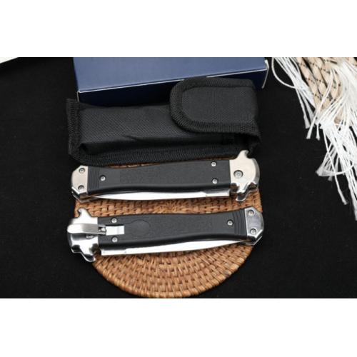 Steel-Headed Spring-Assisted Knife with Rubber Grip Handle