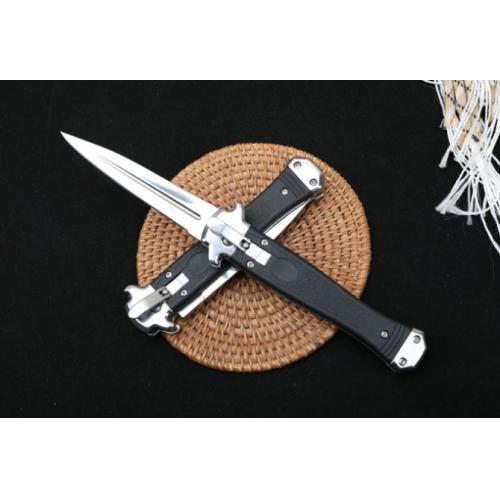 Steel-Headed Spring-Assisted Knife with Rubber Grip Handle