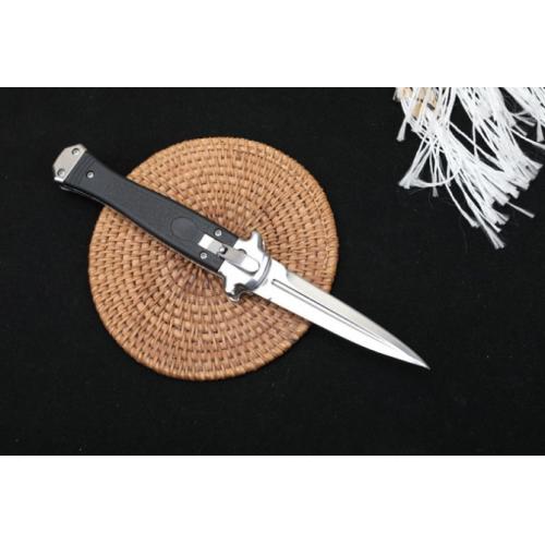 Steel-Headed Spring-Assisted Knife with Rubber Grip Handle