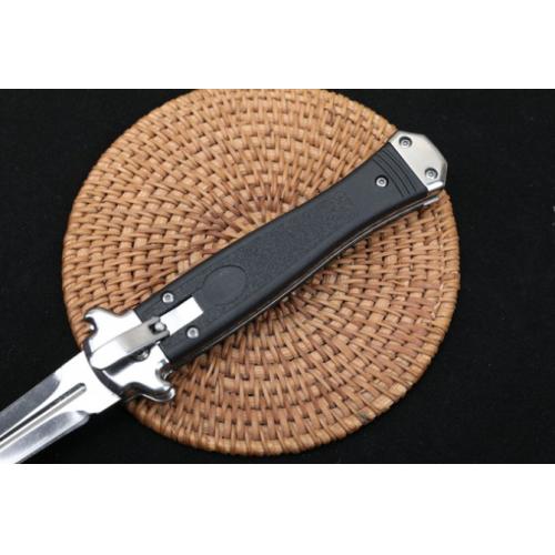 Steel-Headed Spring-Assisted Knife with Rubber Grip Handle