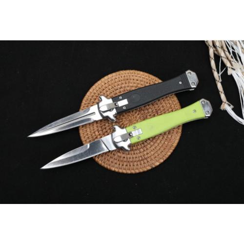 Steel-Headed Spring-Assisted Knife with Rubber Grip Handle