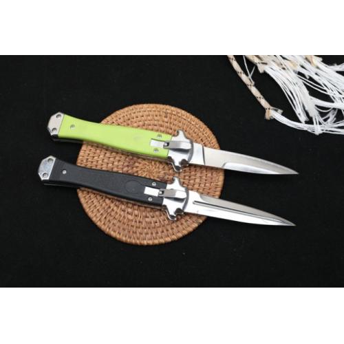 Steel-Headed Spring-Assisted Knife with Rubber Grip Handle