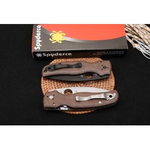 Spyderco C229 Shaman Folding Knife with Linen Handle