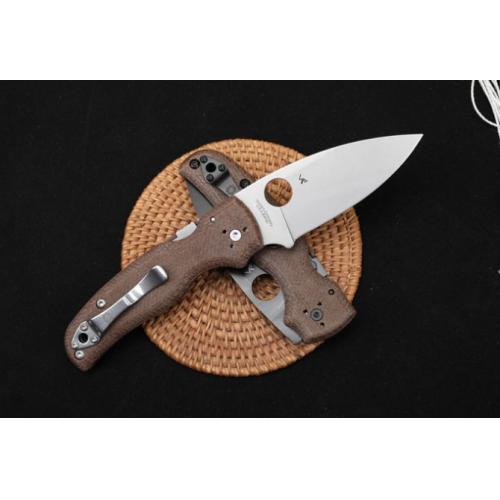 Spyderco C229 Shaman Folding Knife with Linen Handle