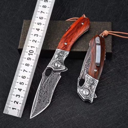 VG10 Damascus - Crimson Folding Knife