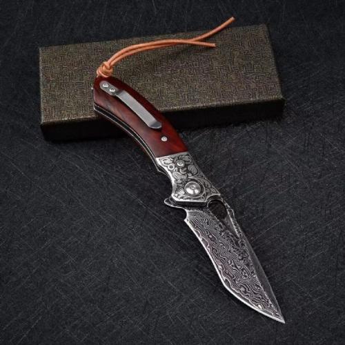 VG10 Damascus - Crimson Folding Knife