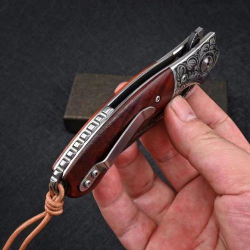 VG10 Damascus - Crimson Folding Knife