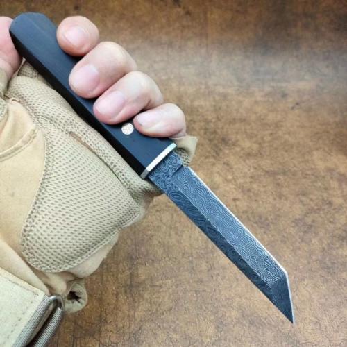 Damascus Night King Knife with Locking Blade