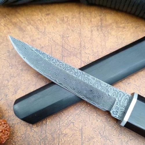 Damascus Night King Knife with Locking Blade