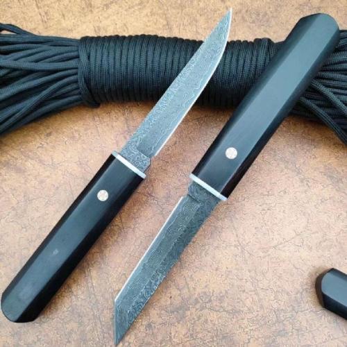 Damascus Night King Knife with Locking Blade