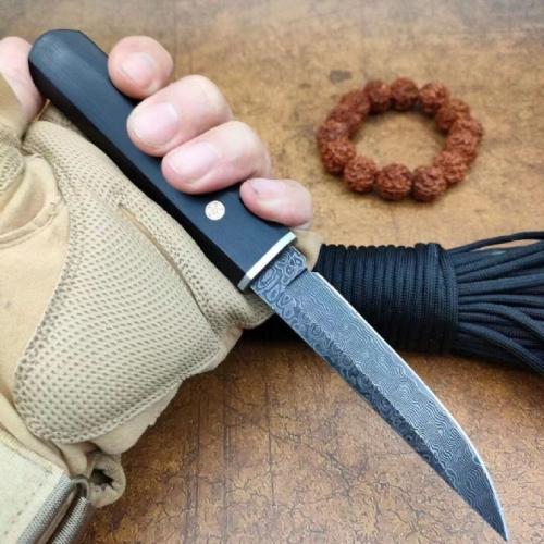 Damascus Night King Knife with Locking Blade