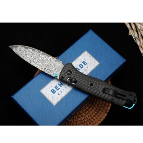 Benchmade Carbon Fiber 535 Folding Knife with Damascus Steel Blade