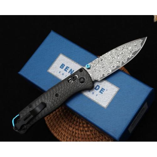 Benchmade Carbon Fiber 535 Folding Knife with Damascus Steel Blade