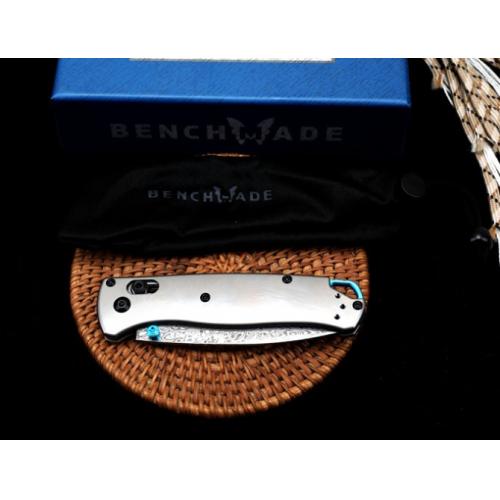 Benchmade 535 Damascus Steel Folding Knife with Titanium Handle