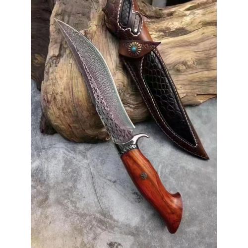 Red Feather Damascus Steel Tactical Knife