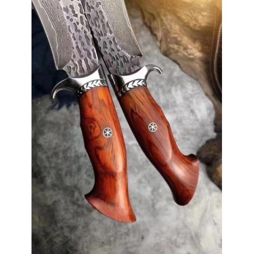 Red Feather Damascus Steel Tactical Knife