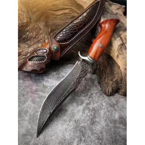 Red Feather Damascus Steel Tactical Knife