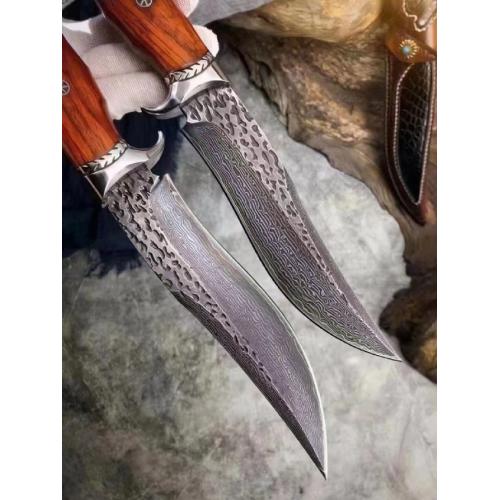 Red Feather Damascus Steel Tactical Knife