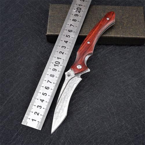 VG10 Damascus - Flamingo Folding Knife