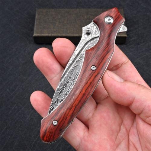 VG10 Damascus - Flamingo Folding Knife